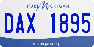 MI license plate DAX1895