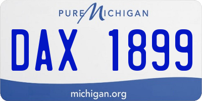 MI license plate DAX1899