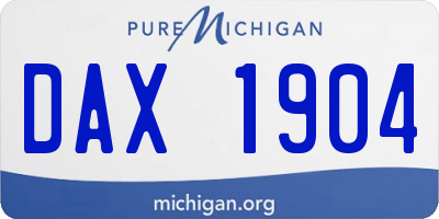 MI license plate DAX1904