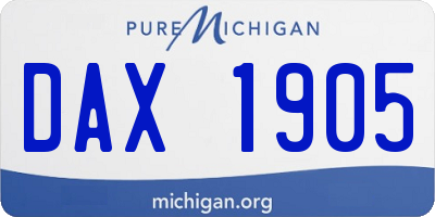 MI license plate DAX1905
