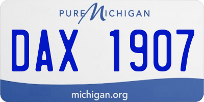 MI license plate DAX1907