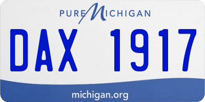 MI license plate DAX1917