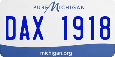 MI license plate DAX1918