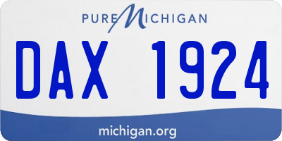 MI license plate DAX1924