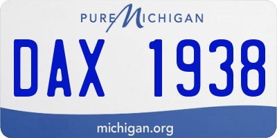 MI license plate DAX1938