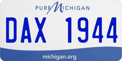 MI license plate DAX1944