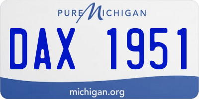 MI license plate DAX1951