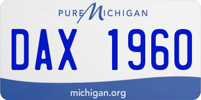 MI license plate DAX1960