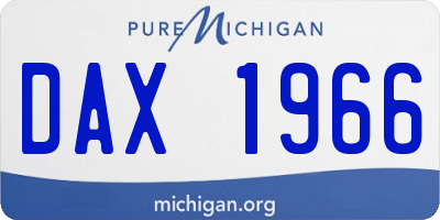 MI license plate DAX1966