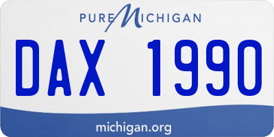 MI license plate DAX1990