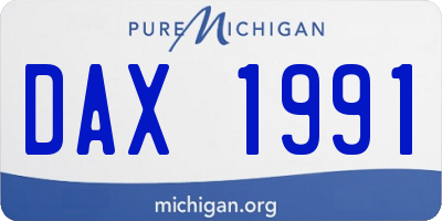 MI license plate DAX1991