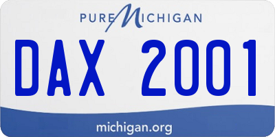 MI license plate DAX2001