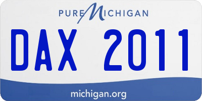 MI license plate DAX2011