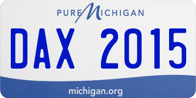MI license plate DAX2015