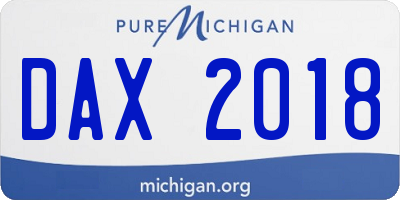MI license plate DAX2018