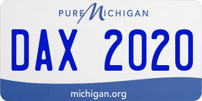 MI license plate DAX2020