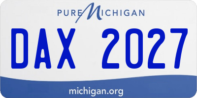 MI license plate DAX2027