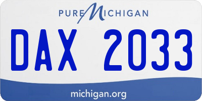 MI license plate DAX2033