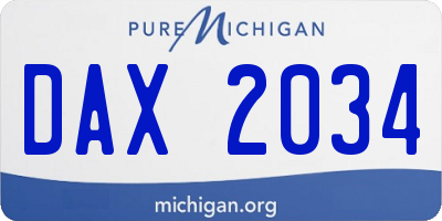 MI license plate DAX2034