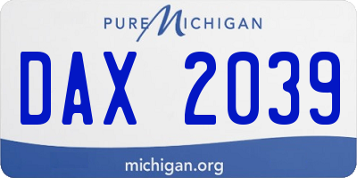 MI license plate DAX2039