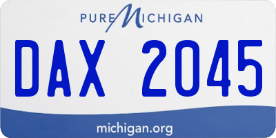 MI license plate DAX2045