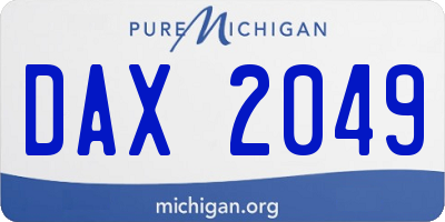 MI license plate DAX2049