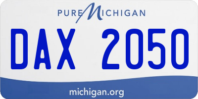 MI license plate DAX2050