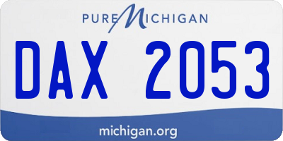 MI license plate DAX2053