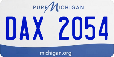 MI license plate DAX2054