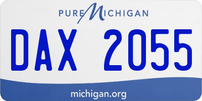 MI license plate DAX2055