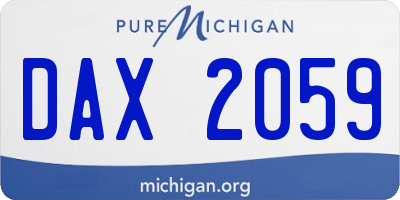 MI license plate DAX2059