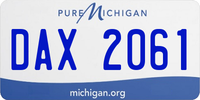 MI license plate DAX2061