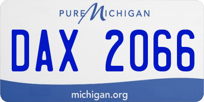 MI license plate DAX2066