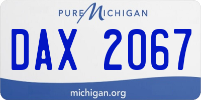 MI license plate DAX2067