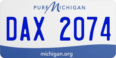 MI license plate DAX2074