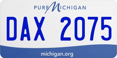 MI license plate DAX2075