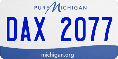 MI license plate DAX2077