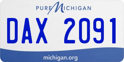 MI license plate DAX2091