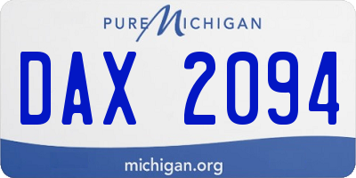 MI license plate DAX2094