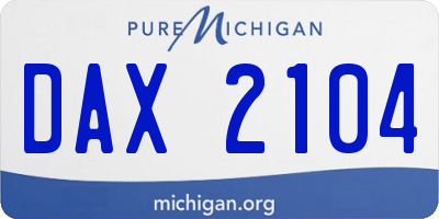 MI license plate DAX2104