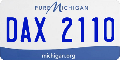 MI license plate DAX2110