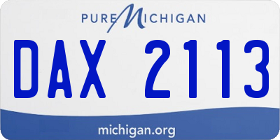 MI license plate DAX2113
