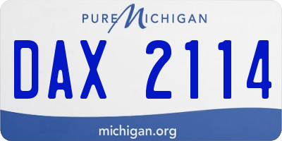 MI license plate DAX2114