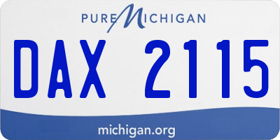MI license plate DAX2115