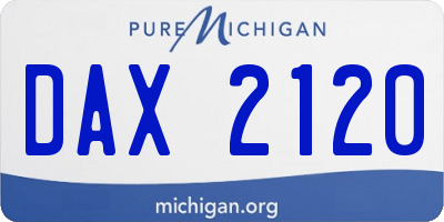 MI license plate DAX2120