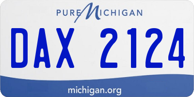 MI license plate DAX2124