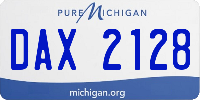 MI license plate DAX2128