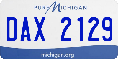 MI license plate DAX2129