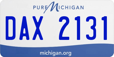 MI license plate DAX2131