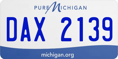 MI license plate DAX2139